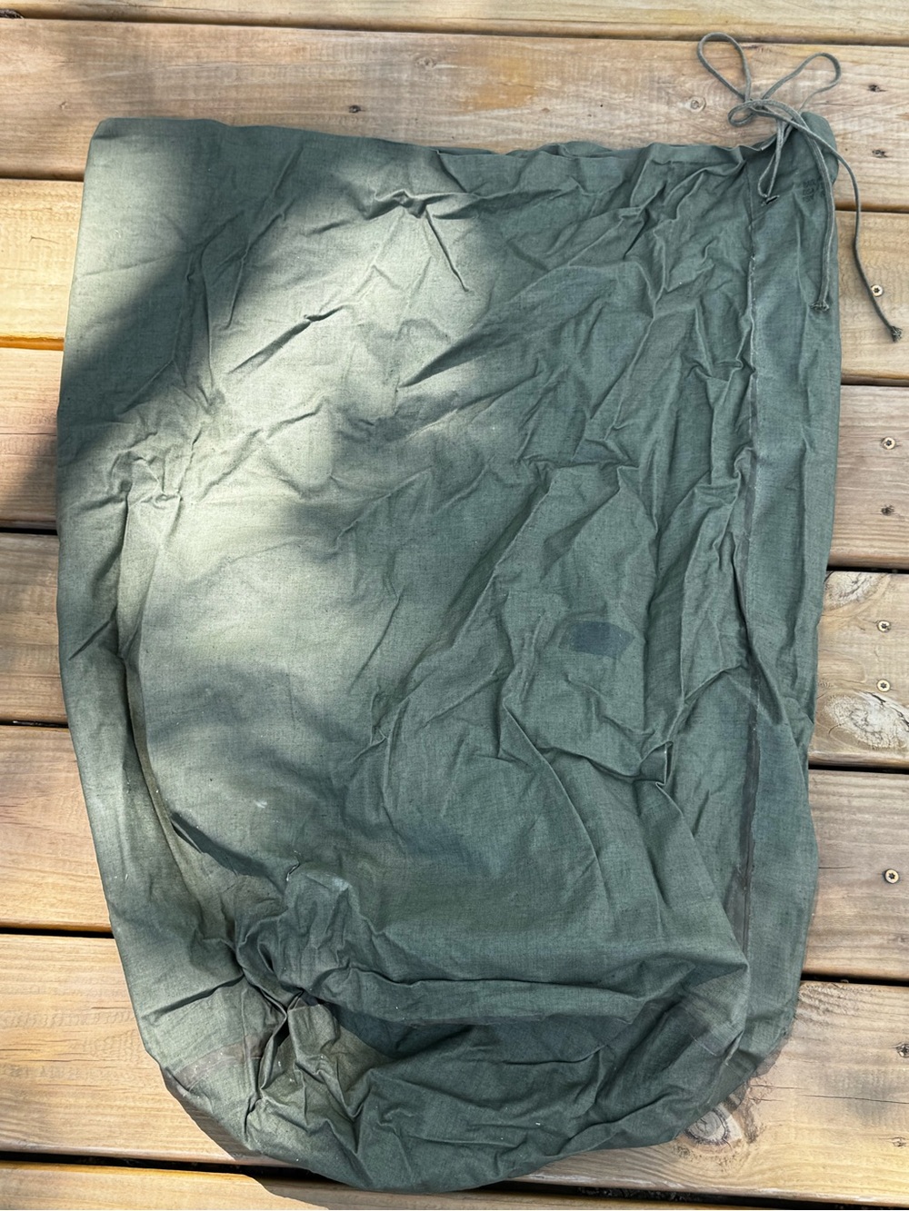 1964 U.S. Military Waterproof Clothing Bag Class 3 Olive Drab Canvas Vietnam Era